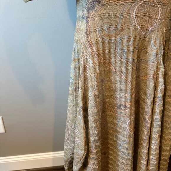 NWT ABGIN SHEER FIT AND FLARE BROWN PAISLEY MAXI - SIZE M - Picture 5 of 8